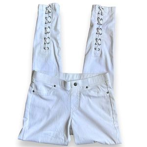 HUE Lace-up Super Smooth Denim Leggings